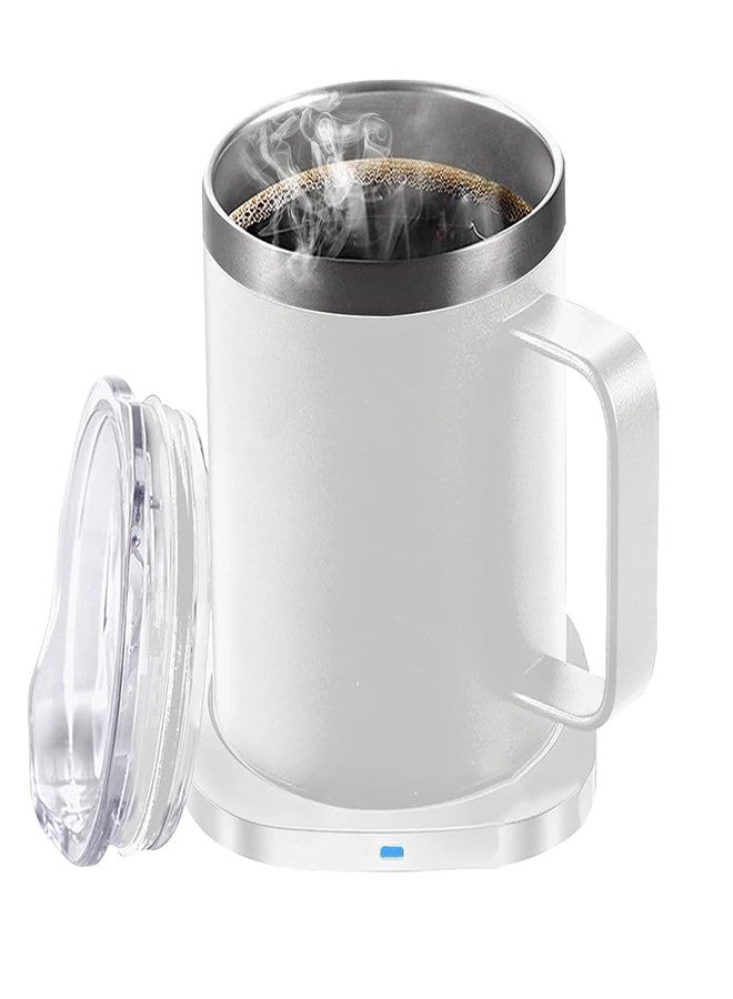 WOOLALA Smart Coffee Mug Warmer & Mug Set with Auto-Off Self-Heating Mug for Coffee Tea Milk Temperature Control Cup Warmer for Desk Home Office Use 304 Stainless Steel 11oz - Image 1